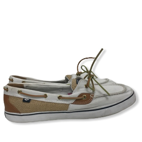 Sperry Shoes - Sperry Top Sider Loafers Boat white tan lace up